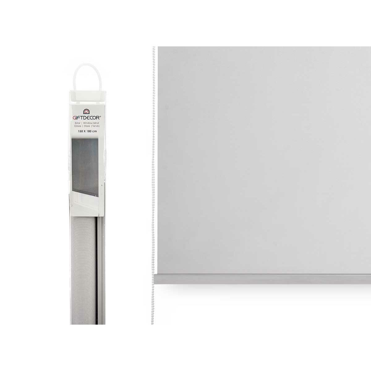 Rollo Gift Decor Grau Stoff Kunststoff 150 x 180 cm
